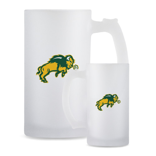 Full Color Decorative Frosted Glass Mug 16oz-Full Bison