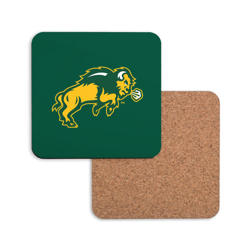 Hardboard Coaster w/Cork Backing-Full Bison