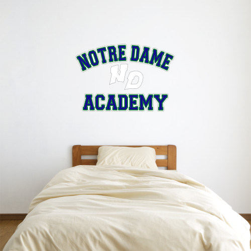 3 ft x 3 ft Fan WallSkinz-Notre Dame de La Baie Academy Notre Dame Academy ND Stacked 2 Color