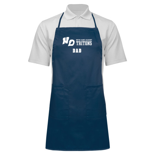 Full Length Navy Apron-Notre Dame de La Baie Academy Dad
