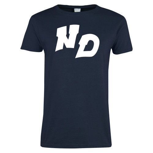 Womens Short Sleeve Navy Tee-Notre Dame de La Baie Academy Notre Dame ND Stand Alone