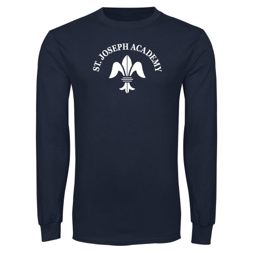Navy Long Sleeve T Shirt-Notre Dame de La Baie Academy St. Joseph Academy