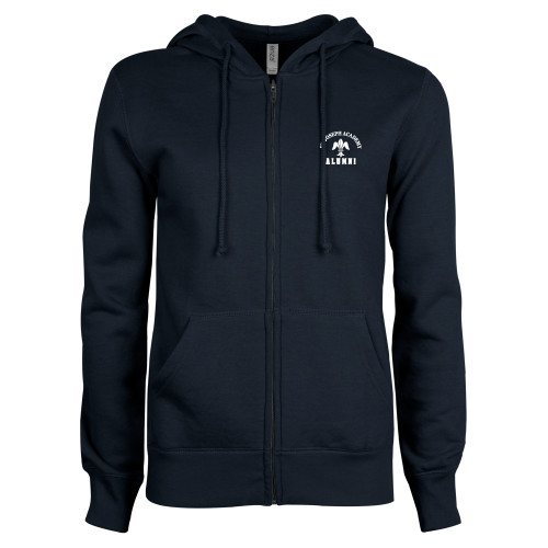ENZA Womens Navy Fleece Full Zip Hoodie-St. Joseph Academy Alumni