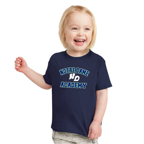 Toddler Navy T Shirt-Notre Dame de La Baie Academy Notre Dame Academy ND Stacked 2 Color