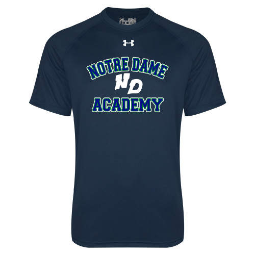 Under Armour Navy Tech Tee-Notre Dame de La Baie Academy Notre Dame Academy ND Stacked 2 Color