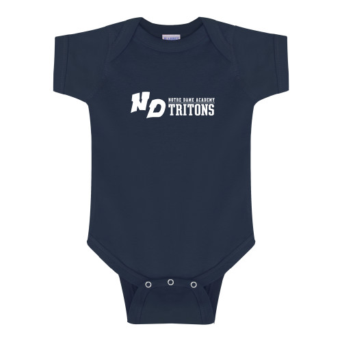 Navy Infant Onesie-Notre Dame de La Baie Academy Notre Dame AcademyTritons ND Flat