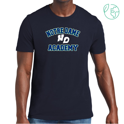 Allmade Navy Organic Cotton Tee-Notre Dame de La Baie Academy Notre Dame Academy ND Stacked 2 Color