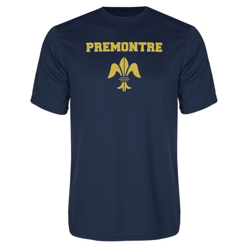 Navy Performance Tee-Fleur de Lis Premontre Stacked