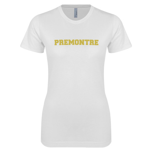 Next Level Womens White Boyfriend Tee-Premontre