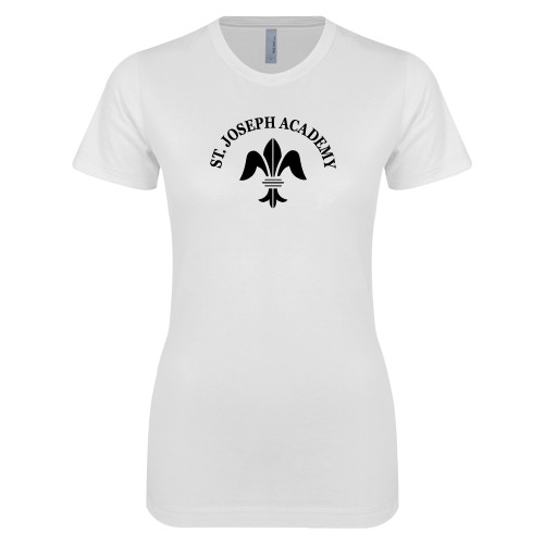 Next Level Womens White Boyfriend Tee-Notre Dame de La Baie Academy St. Joseph Academy