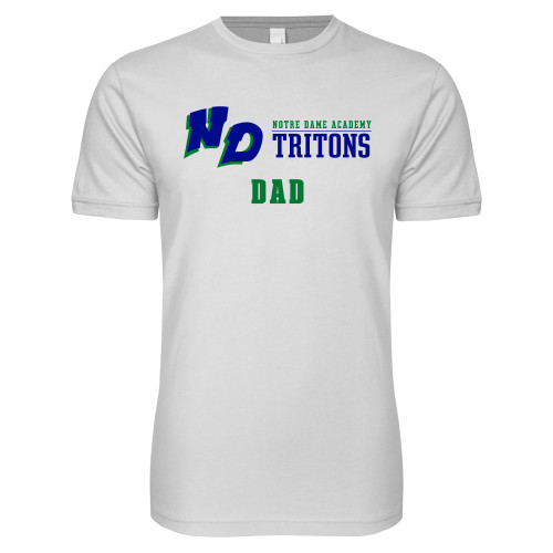 Next Level White SoftStyle T Shirt-Notre Dame de La Baie Academy Dad