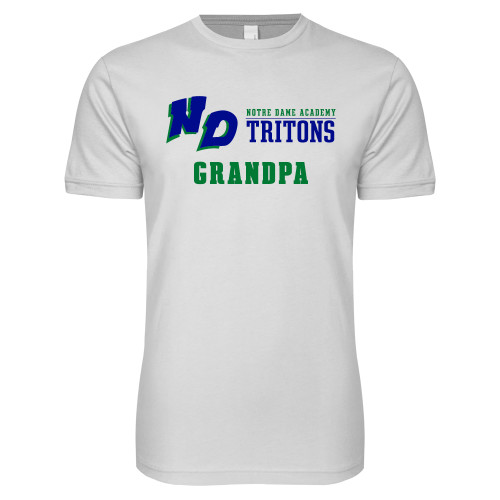 Next Level White SoftStyle T Shirt-Notre Dame de La Baie Academy Grandpa