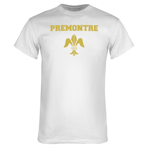 White T Shirt-Fleur de Lis Premontre Stacked