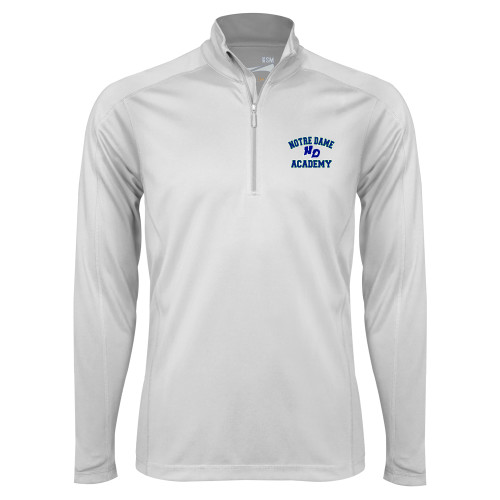 Syntrel White Interlock 1/4 Zip-Notre Dame de La Baie Academy Notre Dame Academy ND Stacked 2 Color