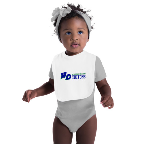 White Baby Bib-Notre Dame de La Baie Academy Notre Dame AcademyTritons ND Flat