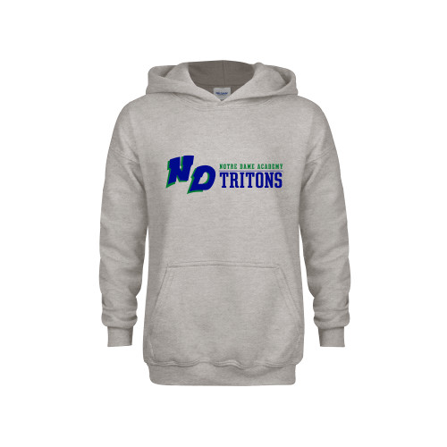 Youth Grey Fleece Hood-Notre Dame de La Baie Academy Notre Dame AcademyTritons ND Flat