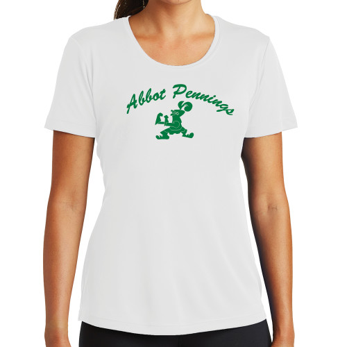 Womens White Performance Tee-Abbot Pennings