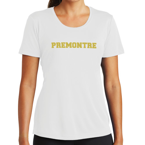 Womens White Performance Tee-Premontre