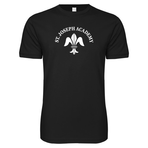 Next Level Black SoftStyle T Shirt-Notre Dame de La Baie Academy St. Joseph Academy