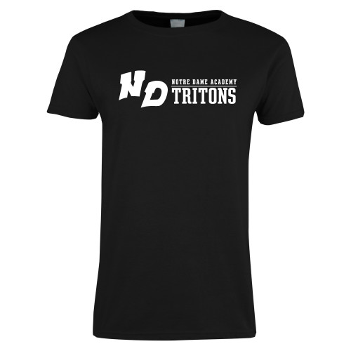 Womens Black Short Sleeve Tee-Notre Dame de La Baie Academy Notre Dame AcademyTritons ND Flat