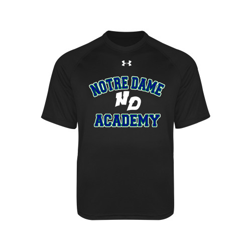 Under Armour Youth Black Tech Tee-Notre Dame de La Baie Academy Notre Dame Academy ND Stacked 2 Color