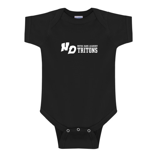 Black Infant Onesie-Notre Dame de La Baie Academy Notre Dame AcademyTritons ND Flat