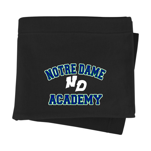 Black Sweatshirt Blanket-Notre Dame de La Baie Academy Notre Dame Academy ND Stacked 2 Color