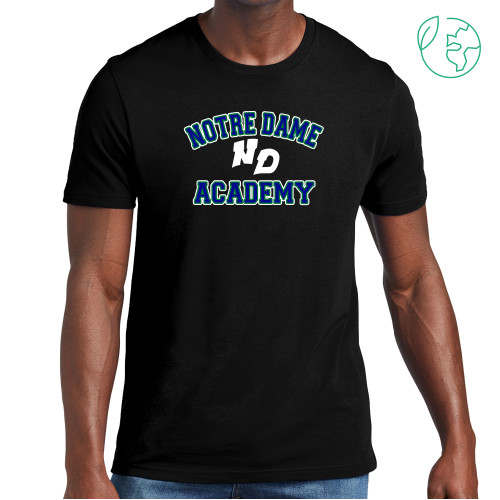 Allmade Black Organic Cotton Tee-Notre Dame de La Baie Academy Notre Dame Academy ND Stacked 2 Color
