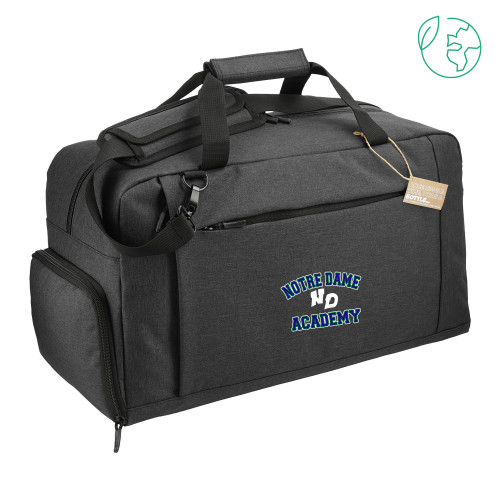 Aft Recycled PET 21 Inch Charcoal Duffel-Notre Dame de La Baie Academy Notre Dame Academy ND Stacked 2 Color