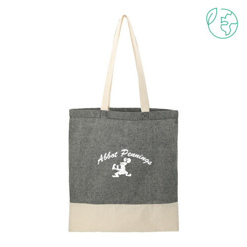 Split Recycled Black Cotton Twill Convention Tote-Abbot Pennings