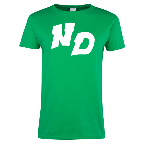 Womens Kelly Green Short Sleeve Tee-Notre Dame de La Baie Academy Notre Dame ND Stand Alone