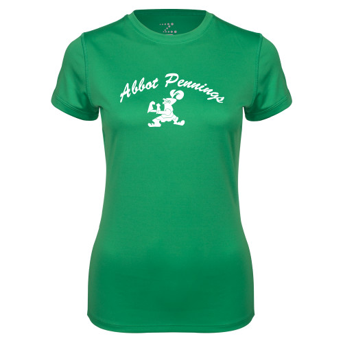 Womens Kelly Green Performance Short Sleeve Tee-Abbot Pennings