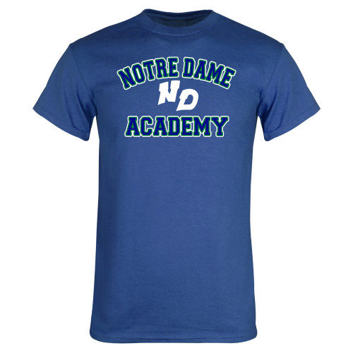 Royal T Shirt-Notre Dame de La Baie Academy Notre Dame Academy ND Stacked 2 Color