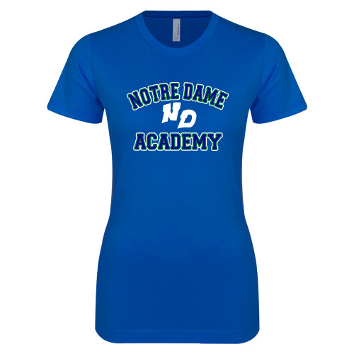 Next Level Womens Royal Boyfriend Tee-Notre Dame de La Baie Academy Notre Dame Academy ND Stacked 2 Color