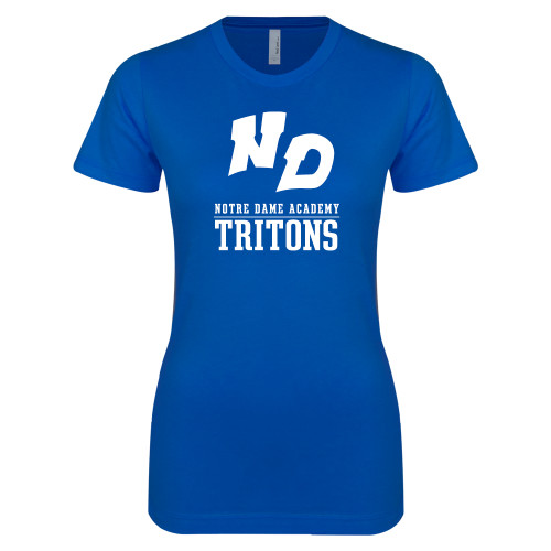Next Level Womens Royal Boyfriend Tee-Notre Dame de La Baie Academy Notre Dame AcademyTritons ND Stacked