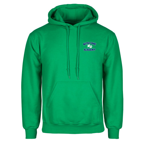 Kelly Green Fleece Hoodie-Notre Dame de La Baie Academy Notre Dame Academy ND Stacked 2 Color