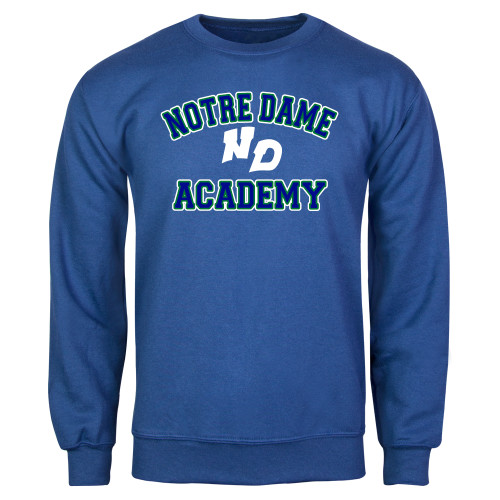 Royal Fleece Crew-Notre Dame de La Baie Academy Notre Dame Academy ND Stacked 2 Color