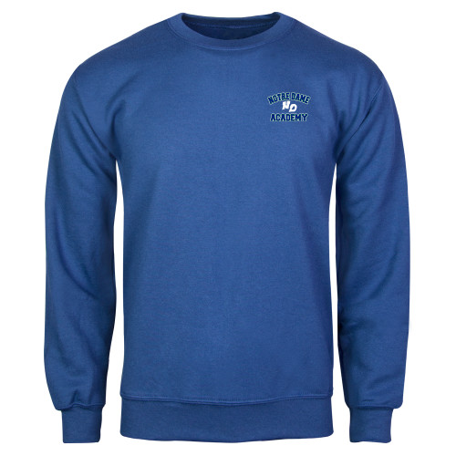 Royal Fleece Crew-Notre Dame de La Baie Academy Notre Dame Academy ND Stacked 2 Color