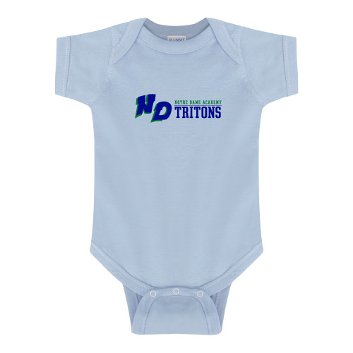 Light Blue Infant Onesie-Notre Dame de La Baie Academy Notre Dame AcademyTritons ND Flat