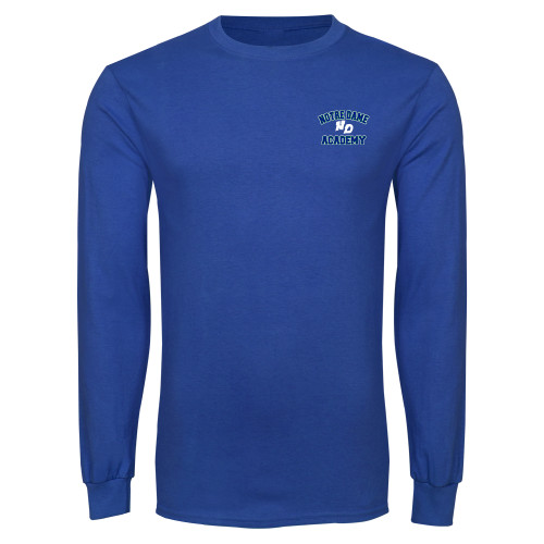 Royal Long Sleeve T Shirt-Notre Dame de La Baie Academy Notre Dame Academy ND Stacked 2 Color