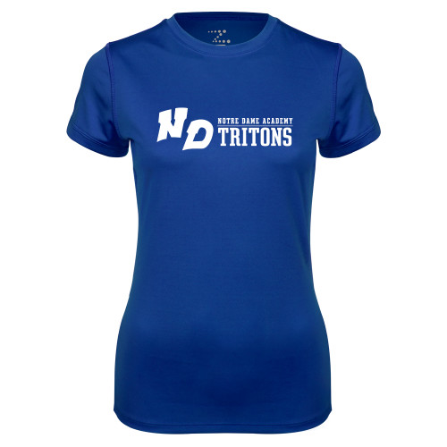 Womens Royal Performance Tee-Notre Dame de La Baie Academy Notre Dame AcademyTritons ND Flat