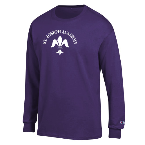Champion Purple Long Sleeve T Shirt-Notre Dame de La Baie Academy St. Joseph Academy