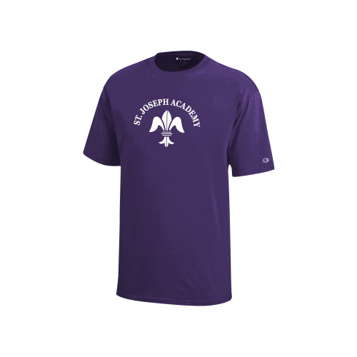 Champion Youth Purple Short Sleeve Tee-Notre Dame de La Baie Academy St. Joseph Academy