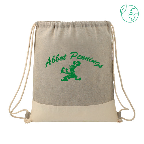 Split Recycled Cotton Grey/Natural Drawstring Bag-Abbot Pennings