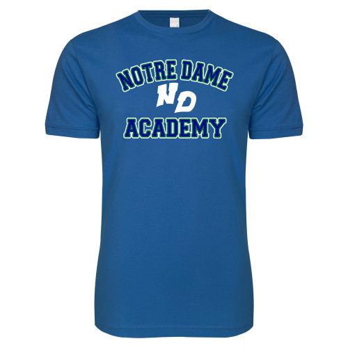 Next Level Royal SoftStyle T Shirt-Notre Dame de La Baie Academy Notre Dame Academy ND Stacked 2 Color