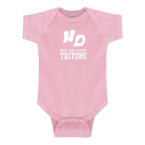 Light Pink Infant Onesie-Notre Dame de La Baie Academy Notre Dame AcademyTritons ND Stacked