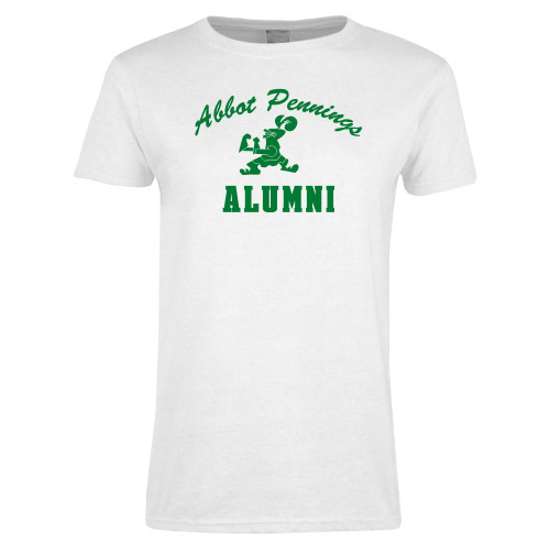 Womens White Short Sleeve Tee-Abbot Pennings Alumni