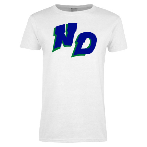 Womens White Short Sleeve Tee-Notre Dame de La Baie Academy Notre Dame ND Stand Alone