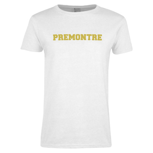 Womens White Short Sleeve Tee-Premontre