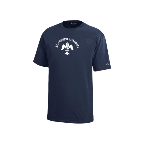 Champion Youth Navy Short Sleeve Tee-Notre Dame de La Baie Academy St. Joseph Academy